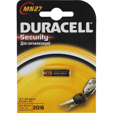 Батарейка спец.щелочная (алкалиновая) тип MN21/A23/LR23, Duracell Security 12 V (1шт в блистере)