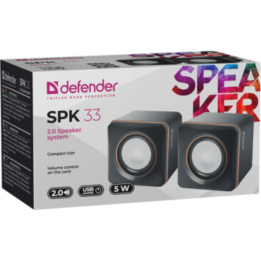 Колонки 2.0 Defender SPK-33 RMS 5W  USB  чёрный