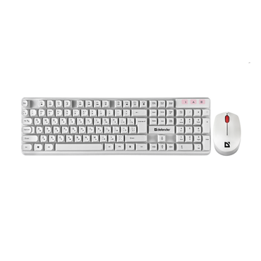 Комплект клавиатура + мышь Defender Milan C-992 беспроводной, silent, мультимедиа, USB, белый