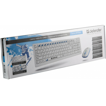 Комплект клавиатура + мышь Defender Skyline 895 беспроводной, USB, белый