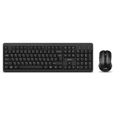 Комплект клавиатура + мышь Sven KB-C3400W беспроводной, влагоустойчивый, USB, черный