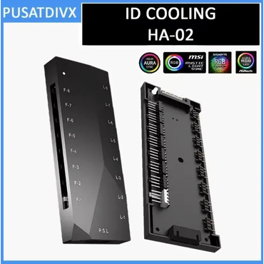 Контроллер подсветки ID-cooling HA-02 SATA Power (15 pin), размещение: внутреннее, разъемы: 3 pin 5V-D-G (ARGB) x8, 4 pin PWM x8