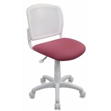 Кресло детское Бюрократ, CH-W296NX/26-31 (спинка белая сетка TW-15, сиденье розовая ткань 26-31)