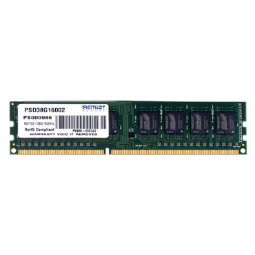 Память DIMM DDR3 8Gb PC3-12800 (1600MHz) Patriot PSD38G16002