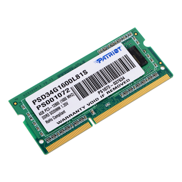 Память SODIMM DDR3 4Gb PC3-1600 Patriot PSD34G1600L81S 1.35V