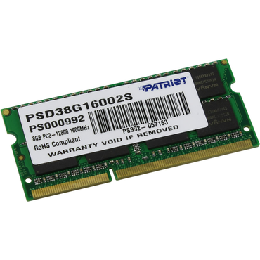 Память SODIMM DDR3 8Gb PC3-12800 Patriot PSD38G16002S 1.5V