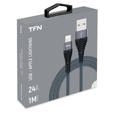 Кабель USB 2.0 AM - Lightning(M) (1м) 8P, TFN-CFZLIGUSB1MGR  (graphite)