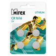 Батарейка дисковая литиевая тип CR1616, Mirex, 3V (1шт), 23702-CR1616-E4 — основная фотография