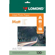 Бумага A4 Lomond Матовая/Матовая двухсторонняя 130 гр/м2  100л. (0102004) для печати водорастворимы — основная фотография