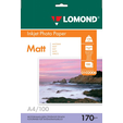 Бумага A4 Lomond Матовая/Матовая двухсторонняя 170 гр/м2  100л. (0102006) {1/11} для печати водорас — основная фотография