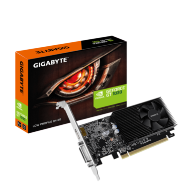 Видеокарта 2Gb PCI-Exp Gigabyte GV-N1030D4-2GL GT1030 GDDR4 (64bit) DVI/HDMI (RTL)