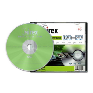 Диск DVD-RW Mirex 4,7GB, 4x, SLIM-футляр (UL130032A4S)
