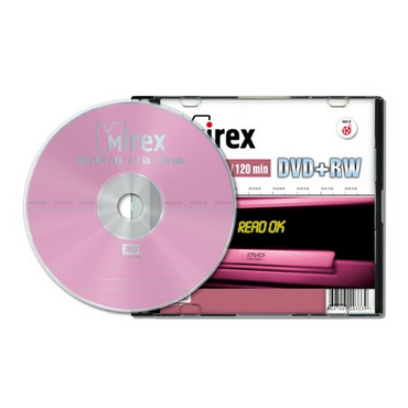 Диск DVD+RW Mirex 4,7GB, 4x, SLIM-футляр (UL130022A4S)