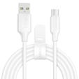 Кабель USB 2.0 A - USB Type-C (m-m), 2м 2А круглый ПВХ белый Crown CMCU-3018C white — основная фотография