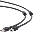 Кабель USB 2.0 AB (m-m) 1.8м Pro  2феррит. фильтр, экран, черный CCF2-USB2-AMBM-6 Cablexpert — основная фотография