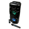 Колонки портативные 1.0 Dialog Oscar AO-20 RMS 30W, Bluetooth, FM, USB, SD, ПДУ, караоке с микрофоном, подсветка RGB, питание от аккумулятора, чёрный — основная фотография
