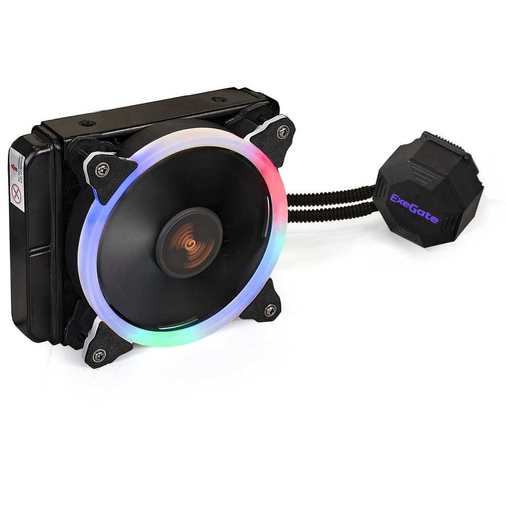Комплект водяного охлаждения ExeGate BlackWater-120.PWM.RGB (RGB подсветка, LGA2066/2011/1366/1150/1151/1155/1156/1200/1700/AM4/FM1/FM2/FM2+/AM2/AM2+/