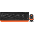 Комплект клавиатура + мышь A4Tech Fstyler FG1010 беспроводной, мультимедиа, USB, черно-оранжевый — основная фотография