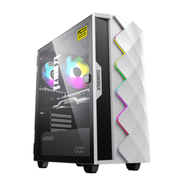 Корпус ATX GameMax Diamond COC White без БП Window USB3.0, 140mm+120мм вент., закаленное стекло