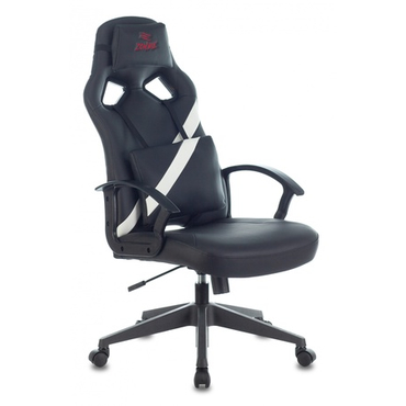 Кресло игровое Бюрократ, Zombie DRIVER WH (черный/белый искусственная кожа с подголов. крестовина пластик)