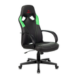 Кресло игровое Бюрократ, ZOMBIE RUNNER GREEN (черный/зеленый искусственная кожа/ткань) — основная фотография