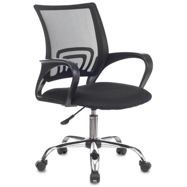Кресло офисное Бюрократ, CH-695NLTSL/BLACK (спинка сетка чернаяTW-01 сиденье черный TW-11, крестовина металл хром)