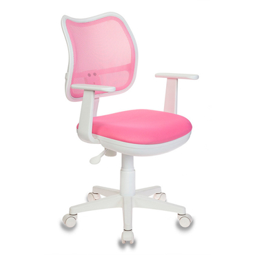 Кресло офисное Бюрократ, CH-W797/PK/TW-13A (белый пластик, спинка розовая сетка, сиденье розовое TW-13A)