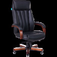 Кресло руководителя Бюрократ, T-9922WALNUT/BLACK (черный кожа крестовина дерево) — фотография 2