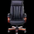 Кресло руководителя Бюрократ, T-9922WALNUT/BLACK (черный кожа крестовина дерево) — фотография 3