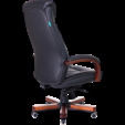Кресло руководителя Бюрократ, T-9922WALNUT/BLACK (черный кожа крестовина дерево) — фотография 5