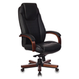 Кресло руководителя Бюрократ, T-9923WALNUT/BLACK (черный кожа крестовина дерево) — основная фотография