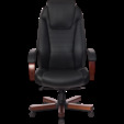 Кресло руководителя Бюрократ, T-9923WALNUT/BLACK (черный кожа крестовина дерево) — фотография 3