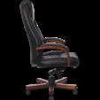 Кресло руководителя Бюрократ, T-9923WALNUT/BLACK (черный кожа крестовина дерево) — фотография 4