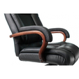 Кресло руководителя Бюрократ, T-9925WALNUT/BLACK (черный кожа крестовина дерево) — фотография 4