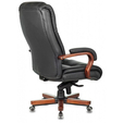 Кресло руководителя Бюрократ, T-9925WALNUT/BLACK (черный кожа крестовина дерево) — фотография 5