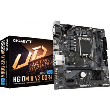 М/плата Gigabyte H610M H V2 DDR4 Soc-1700 Intel H610 2xDDR4 mATX AC`97 8ch(7.1) GbLAN+VGA+HDMI