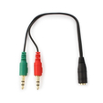 Переходник Jack 3,5(f) - 2*Jack 3.5(m) 0.2m черный Cablexpert CCA-418 — основная фотография