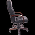 Кресло руководителя Бюрократ, T-9908/WALNUT (черное, кожа, металл/дерево крестовина) — фотография 4