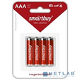 Батарейкa щелочная (алкалиновая) тип ААА/LR03, SmartBuy ( 4шт в блистере) (SBBA-3A04B) — основная фотография