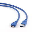 Кабель USB 3.0 A - micro USB 9pin (m-m) 0,5м професс. синий Gembird CCP-mUSB3-AMBM-0.5M — основная фотография