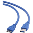 Кабель USB 3.0 A - micro USB 9pin (m-m), 0,3м професс. синий  Gembird CCP-mUSB3-AMBM-1 — основная фотография