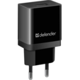 Зарядное устройство сетевое Defender EPA-10 черный, 1xUSB, 5V/2.1А, пакет 83572 — основная фотография