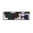 Клавиатура Defender Dark Knight GK-077 игровая, мульмедиа, влагоустойчивая, подсветка, USB, чёрно-белый (45077) — основная фотография