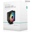 Кулер DEEPCOOL AG400 DIGITAL BK ARGB LGA1700/1200/115X/AM5/AM4 (9шт/кор, TDP 220W, PWM, ARGB Fan 120mm, 4 тепл. трубки, черный) RET — основная фотография