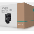 Кулер DEEPCOOL AG400 DIGITAL BK LGA1700/1200/115X/AM5/AM4 (9шт/кор, TDP 220W, PWM, Fan 120mm, 4 тепл. трубки, черный) RET — основная фотография