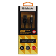 Кабель USB 2.0 AM - Lightning(M) (1м) 8P 2.1А черный Defender ACH01-03T PRO — основная фотография