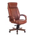 Кресло руководителя Бюрократ, T-9924WALNUT светло-коричневый Leather Eichel кожа крестовина металл/дерево — основная фотография