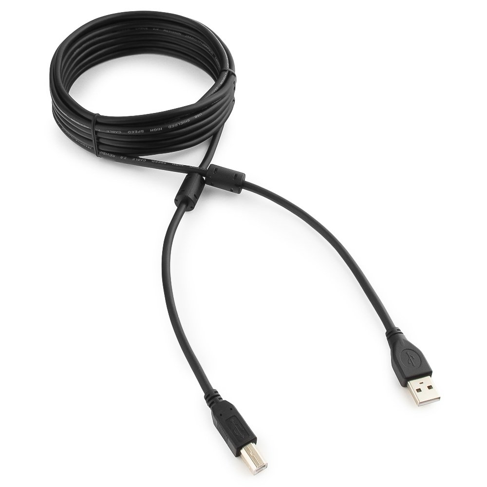 Кабель USB 2.0 AB (4,5m) Pro 2феррит. фильтр, экран, черный CCF2-USB2-AMBM-15 Gembird/Cablexpert