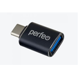 Адаптер Perfeo USB на Type-C c OTG, 3.0 (PF-VI-O009 Black) чёрный — основная фотография