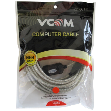 Кабель удлинительный USB 2.0 AM/AF(с усилителем) 20м VCOM  VUS7049-20 repeater